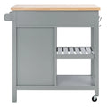 Chariot de cuisine roulant 1 porte, 2 tiroirs, 2 étagères au charme rustique - 33,5L x 16,9P x 35H