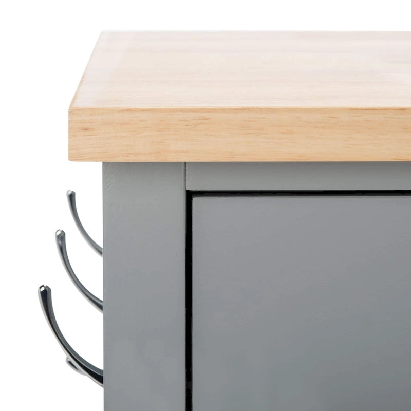 Chariot de cuisine roulant 1 porte, 2 tiroirs, 2 étagères au charme rustique - 33,5L x 16,9P x 35H