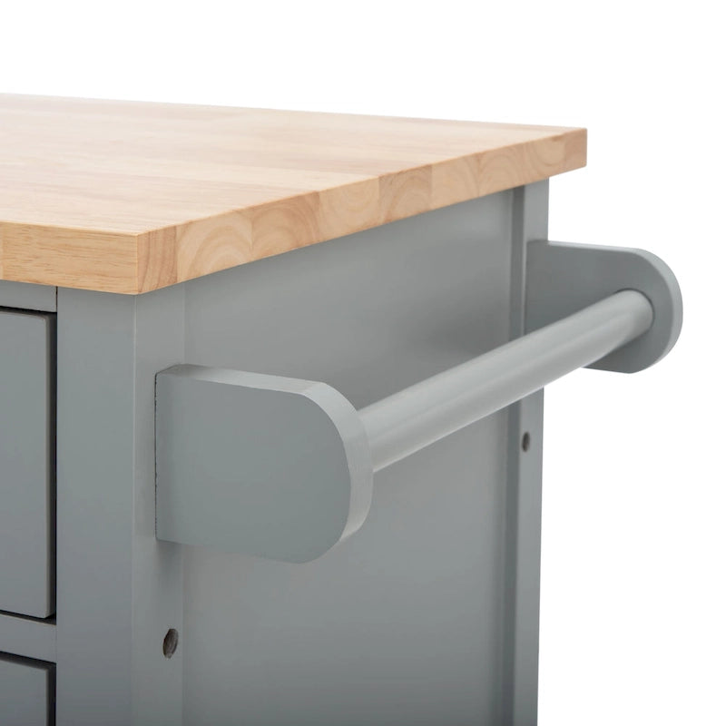 Chariot de cuisine roulant 1 porte, 2 tiroirs, 2 étagères au charme rustique - 33,5L x 16,9P x 35H