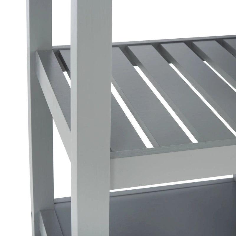 Chariot de cuisine roulant 1 porte, 2 tiroirs, 2 étagères au charme rustique - 33,5L x 16,9P x 35H