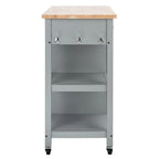 Chariot de cuisine roulant 1 porte, 2 tiroirs, 2 étagères au charme rustique - 33,5L x 16,9P x 35H
