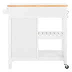 Chariot de cuisine roulant 1 porte, 2 tiroirs, 2 étagères au charme rustique - 33,5L x 16,9P x 35H