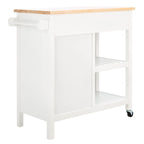 Chariot de cuisine roulant 1 porte, 2 tiroirs, 2 étagères au charme rustique - 33,5L x 16,9P x 35H