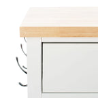Chariot de cuisine roulant 1 porte, 2 tiroirs, 2 étagères au charme rustique - 33,5L x 16,9P x 35H