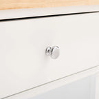 Chariot de cuisine roulant 1 porte, 2 tiroirs, 2 étagères au charme rustique - 33,5L x 16,9P x 35H