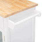 Chariot de cuisine roulant 1 porte, 2 tiroirs, 2 étagères au charme rustique - 33,5L x 16,9P x 35H