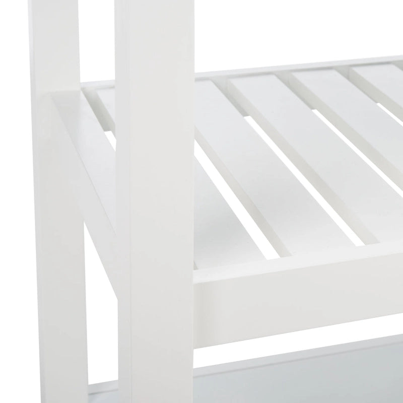 Chariot de cuisine roulant 1 porte, 2 tiroirs, 2 étagères au charme rustique - 33,5L x 16,9P x 35H