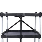 Chariot de service pliable à 3 niveaux, capacité de charge de 22,7 kg par étagère - 65x39x83 cm (LxlxH)