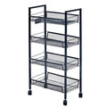 Chariot de rangement utilitaire en maille à 4 niveaux avec cadre résistant à la rouille - 17,4x10,24x33,27 po