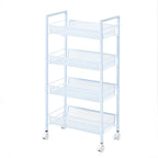 Chariot de rangement utilitaire en maille à 4 niveaux avec cadre résistant à la rouille - 17,4x10,24x33,27 po