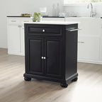 Îlot de cuisine portable avec dessus en granit massif, armoire et tiroir - 31W x 18D x 35.5H