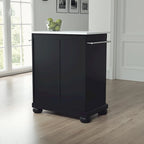 Îlot de cuisine portable avec dessus en granit massif, armoire et tiroir - 31W x 18D x 35.5H