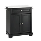 Îlot de cuisine portable avec dessus en granit massif, armoire et tiroir - 31W x 18D x 35.5H