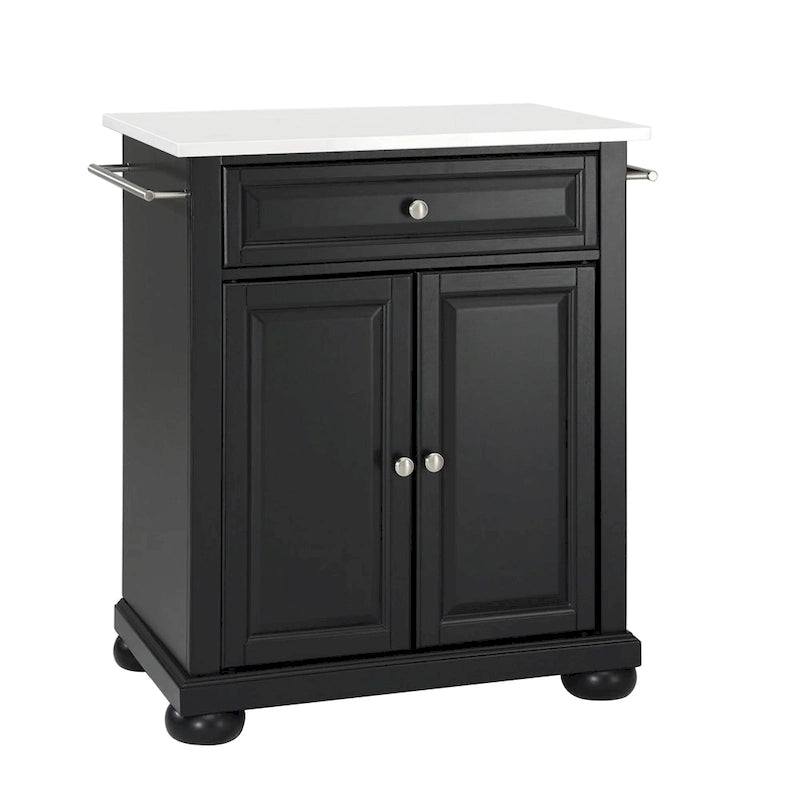 Îlot de cuisine portable avec dessus en granit massif, armoire et tiroir - 31W x 18D x 35.5H
