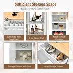Îlot de cuisine abattant avec plateau en bois d'hévéa – 49 x 30 x 36 (L x l x H)