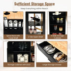 Îlot de cuisine abattant avec plateau en bois d'hévéa – 49 x 30 x 36 (L x l x H)