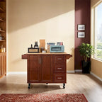 Mobile Kitchen Island Cart With 3 Drawers