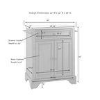 Îlot de cuisine portable avec dessus en granit massif et finition blanche - 31W x 18D x 35H