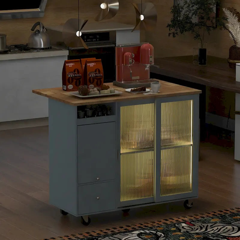 Ilot de cuisine avec abattant et lumière LED