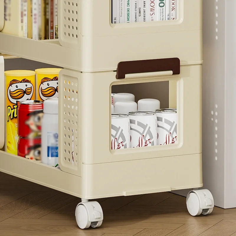 Chariot de rangement de cuisine à 3 niveaux avec roulettes verrouillables