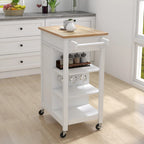Desserte de cuisine roulante avec étagères réglables et porte-serviettes – 66L * 39,5l * 86,5H cm