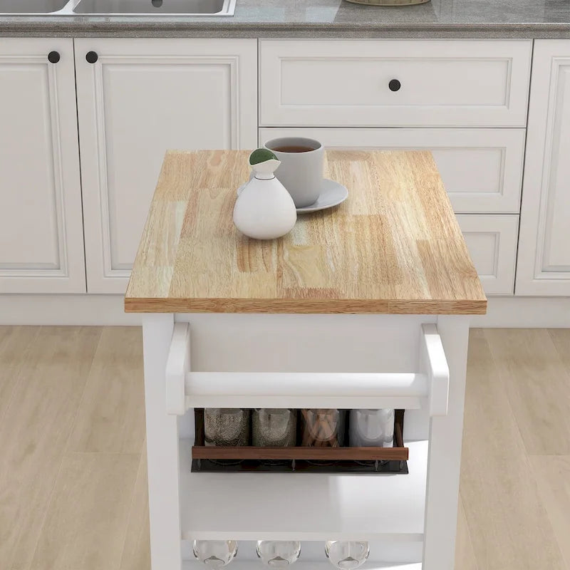 Desserte de cuisine roulante avec étagères réglables et porte-serviettes – 66L * 39,5l * 86,5H cm