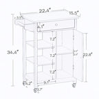 Desserte de cuisine roulante avec étagères réglables et porte-serviettes – 66L * 39,5l * 86,5H cm