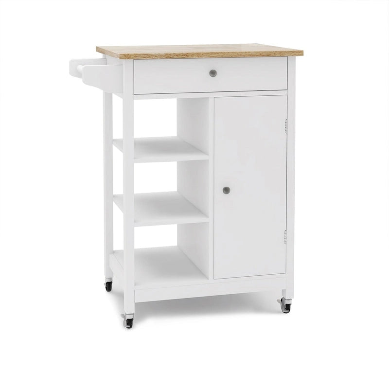 Desserte de cuisine roulante avec étagères réglables et porte-serviettes – 66L * 39,5l * 86,5H cm