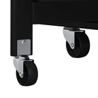 46.46Chariot d'îlot de cuisine multifonctionnel avec porte-épices, porte-bouteilles, porte-serviettes et plateau pliable en bois d'hévéa