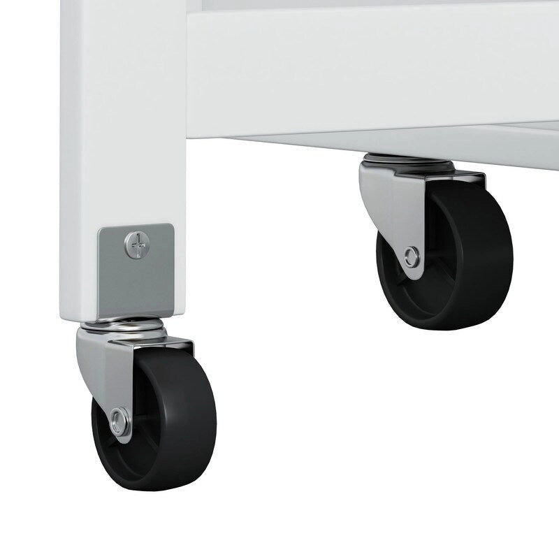 46.46Chariot d'îlot de cuisine multifonctionnel avec porte-épices, porte-bouteilles, porte-serviettes et plateau pliable en bois d'hévéa