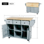 Chariot de Cuisine avec Dessus en Bois d'Hévéa à Abattant, Rangement Interne de Porte d'Armoire