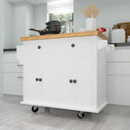 Dessertes de cuisine en MDF avec 4 portes et 2 tiroirs, porte-épices, porte-serviettes