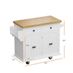 Dessertes de cuisine en MDF avec 4 portes et 2 tiroirs, porte-épices, porte-serviettes