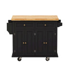 Dessertes de cuisine en MDF avec 4 portes et 2 tiroirs, porte-épices, porte-serviettes