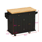 Dessertes de cuisine en MDF avec 4 portes et 2 tiroirs, porte-épices, porte-serviettes